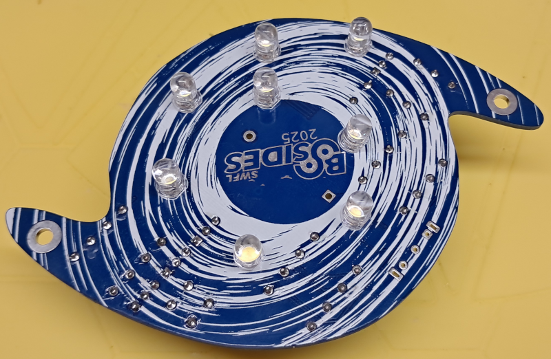 LEDs in place on PCB