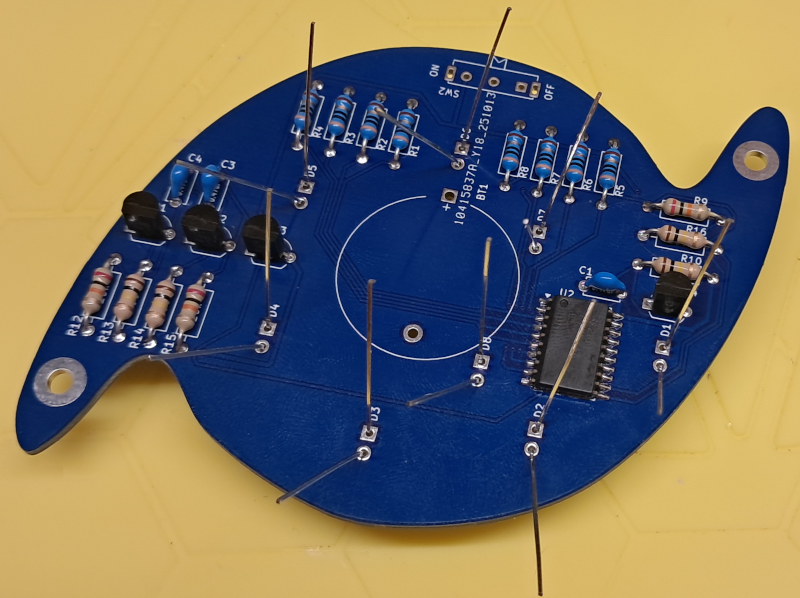 LED legs bent to hold in place